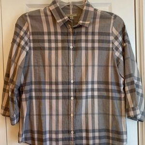 Pink and grey Burberry Brit button down